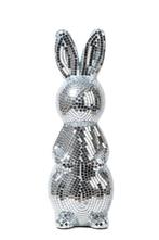 Discobal Haas 25 cm Spiegeltjes Zilver Paashaas Beeld Disco, Ophalen of Verzenden, Nieuw, Feestartikel, Carnaval