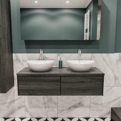 Badkamermeubel BWS Madrid Antraciet 120 cm met Topblad en, Doe-het-zelf en Verbouw, Sanitair, Bad, Nieuw, Ophalen of Verzenden