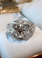 Ring Platina, Art Deco Platina en Diamanten Ring 2.13, Sieraden, Tassen en Uiterlijk, Ringen, Nieuw