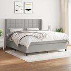 vidaXL Boxspring met matras stof lichtgrijs 160x200 cm, Huis en Inrichting, Slaapkamer | Bedden, Verzenden, 200 cm, 160 cm, Nieuw
