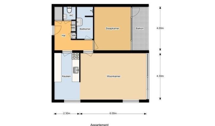 Te Huur 2 Kamer Appartement Heutinkstraat In Enschede, Huizen en Kamers, Huizen te huur, Direct bij eigenaar, Overijssel, Appartement