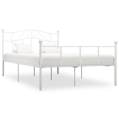 Witte Metalen Bedframe 160x200 - Tweedekansje - OP=OP!, Huis en Inrichting, Slaapkamer | Bedden, 160 cm, 200 cm, Wit, Nieuw, Metaal