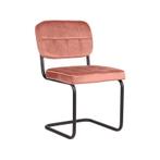 LABEL51 - Eetkamerstoel Vince - Oud Roze Fluweel - Zwart, Huis en Inrichting, Stoelen, Nieuw, Twee, Design, Stof