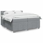 vidaXL Boxspring met matras stof lichtgrijs 200x200 cm, Huis en Inrichting, Slaapkamer | Bedden, Verzenden, Overige maten, 200 cm