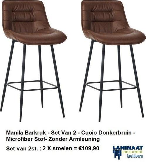 Barstoel €54,95p/st 6 X Kleur Microfiber Zonder Armleuning, Huis en Inrichting, Stoelen, Vijf, Zes of meer stoelen, Bruin, Nieuw