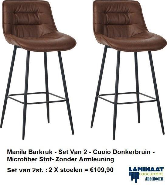 Barstoel €54,95p/st 6 X Kleur Microfiber Zonder Armleuning, Huis en Inrichting, Stoelen, Vijf, Zes of meer stoelen, Bruin, Nieuw