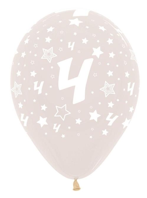 Ballonnen Number 4 Crystal Clear 30cm 25st, Hobby en Vrije tijd, Feestartikelen, Nieuw, Verzenden