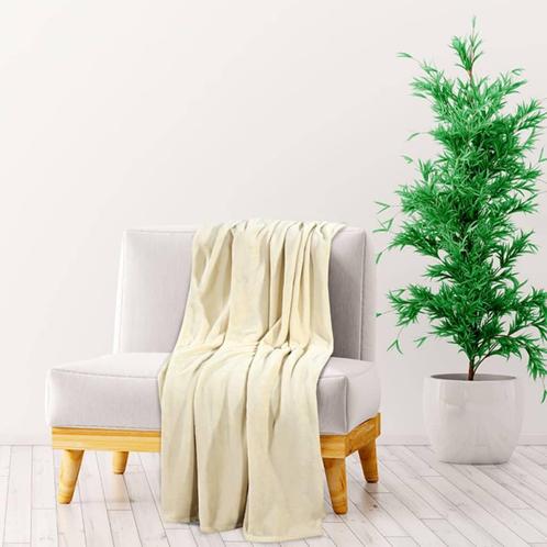 vidaXL Deken 200x240 cm polyester crèmekleurig, Huis en Inrichting, Slaapkamer | Beddengoed, Nieuw, Verzenden