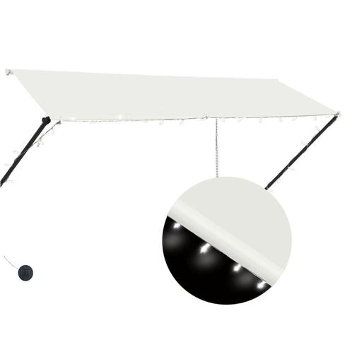 Luifel 300cm Creme | Zonwering met LED | OP = OP!, Tuin en Terras, Zonneschermen, 250 cm tot 450 cm, Nieuw, Uitvalscherm, Minder dan 150 cm