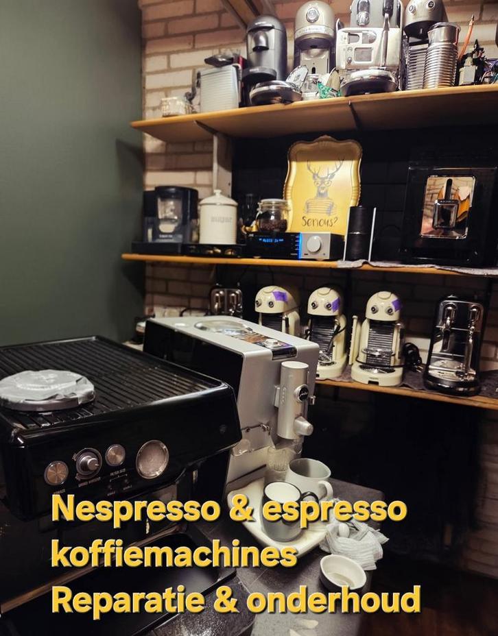 Nespresso Kitchenaid Sage Magimix Delonghi reparatie service, Witgoed en Apparatuur, Koffiezetapparaten, 10 kopjes of meer, Zo goed als nieuw