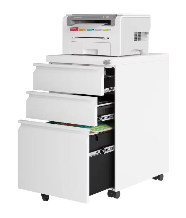 Archiefkast op Wielen met Slot – 3 Metalen Lades, 62 cm, Zakelijke goederen, Kantoor en Winkelinrichting | Kantoormeubilair en Inrichting