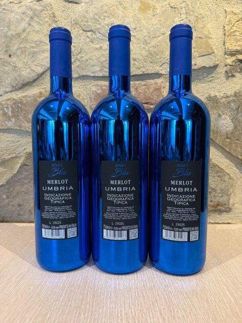 2021 Lamborghini Blu - Umbrië IGT - 3 Flessen (0.75 liter), Verzamelen, Wijnen