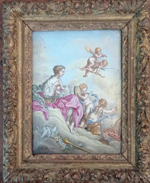 Franse school (XVIII) - Allegoria venere con putti, Antiek en Kunst, Kunst | Schilderijen | Klassiek