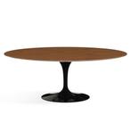 Ovale Saarinen Tulip tafel massief noten houten blad 235x...