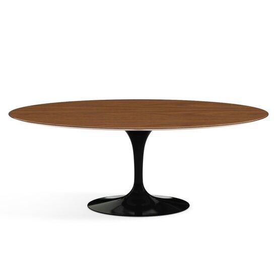 Ovale Saarinen Tulip tafel massief noten houten blad 235x..., Huis en Inrichting, Tafels | Salontafels, Verzenden