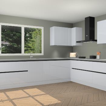 Sneeuwwitte hoogglans greeploze keuken Beira 93814 beschikbaar voor biedingen