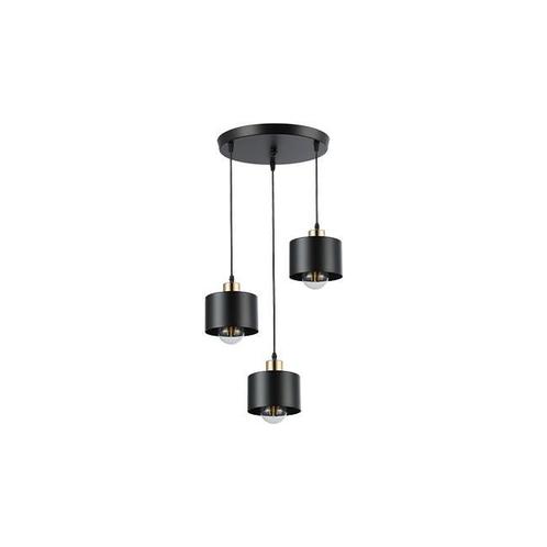 Hanglamp 3-voudig Zwart/ Goud metaal 3x E27 fitting Ø30cm, Huis en Inrichting, Lampen | Hanglampen, Metaal, 75 cm of meer, Ophalen of Verzenden