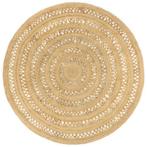 vidaXL Vloerkleed handgemaakt 180 cm gevlochten jute, Verzenden, Nieuw, Bruin