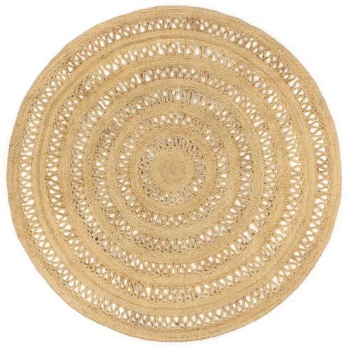 vidaXL Vloerkleed handgemaakt 180 cm gevlochten jute, Huis en Inrichting, Stoffering | Tapijten en Kleden, Bruin, Nieuw, Verzenden
