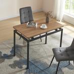 [en.casa] Eettafel Hemnes 100x60x75 cm eikenkleurig en zwart, Huis en Inrichting, Verzenden, Nieuw