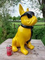 Beeld, funny dog with sunglasses in yellow color - 60 cm -