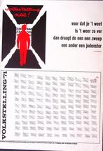 Vintage poster tegen de volkstelling in 1971 (lijst optie), Verzenden, Nieuw, Overige onderwerpen, Met lijst