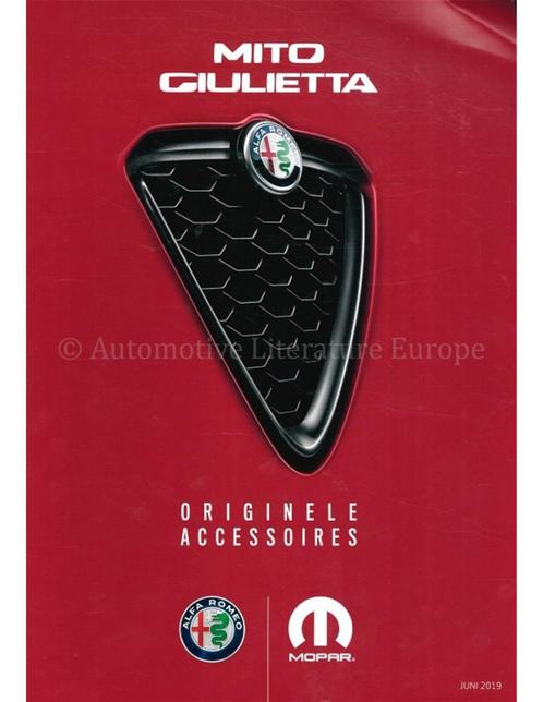 2019 ALFA ROMEO MITO | GIULIETTA ACCESSOIRES BROCHURE, Boeken, Auto's | Folders en Tijdschriften, Alfa Romeo