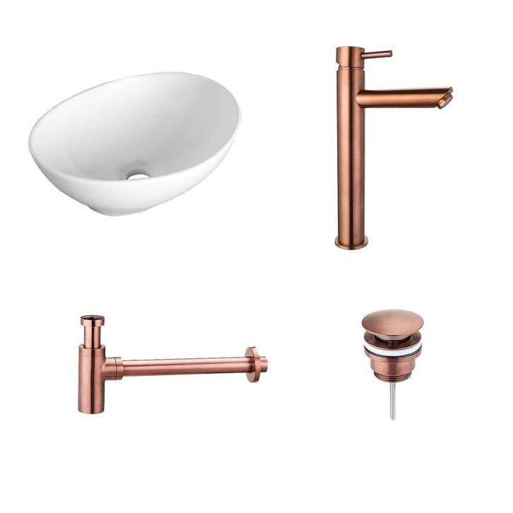 Sani Royal Keramische Waskomset Vino Brons, Doe-het-zelf en Verbouw, Sanitair