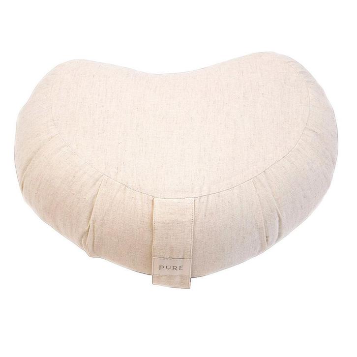 Meditatiekussen eco linnen naturel halve maan - Pure, Sport en Fitness, Overige Sport en Fitness, Nieuw, Verzenden