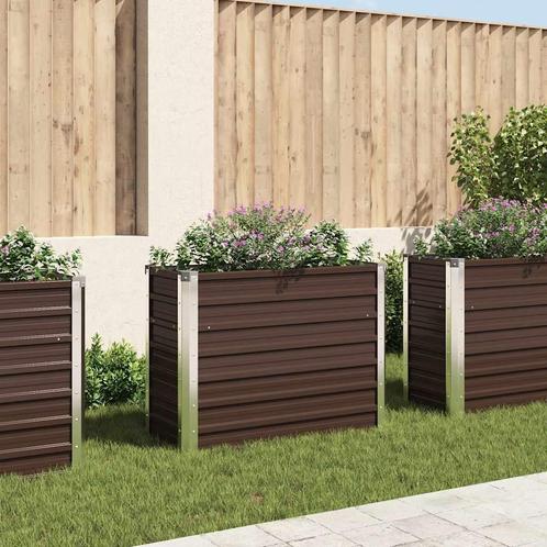 vidaXL Plantenbak verhoogd 100x40x77 cm gegalvaniseerd staal, Tuin en Terras, Bloembakken en Plantenbakken, 100 cm of meer, Nieuw