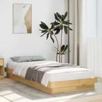 vidaXL Bedframe zonder matras 90x190 cm massief hout eiken, 90 cm, Eenpersoons, Bruin, Verzenden