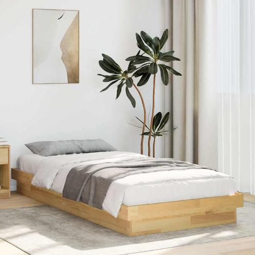 vidaXL Bedframe zonder matras 90x190 cm massief hout eiken, Huis en Inrichting, Slaapkamer | Bedden, 90 cm, 190 cm of minder, Bruin