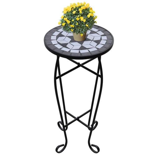 vidaXL Bijzeltafel mozaïek zwart en wit, Tuin en Terras, Overige Tuin en Terras, Nieuw, Verzenden