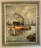 I.Slijkerman (XX - Havengezicht, Antiek en Kunst, Kunst | Schilderijen | Klassiek