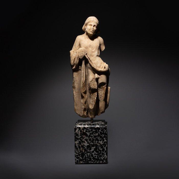 Oud-Grieks Marmer Priapus beeldhouwwerk. 2e - 1e eeuw v.Chr., Verzamelen, Mineralen en Fossielen