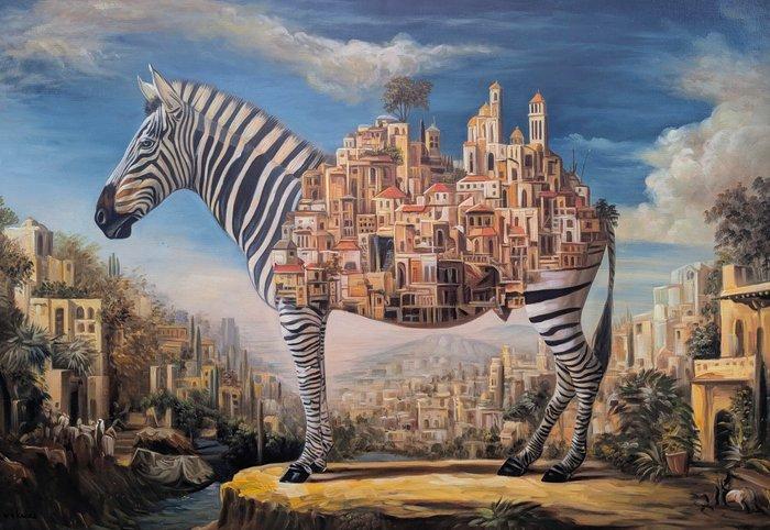 Wilhem von Kalisz - This is not a Zebra (XL size), Antiek en Kunst, Kunst | Schilderijen | Modern