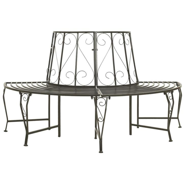 vidaXL Boombank halfrond 160 cm staal, Tuin en Terras, Tuinbanken, Nieuw, Metaal, Verzenden