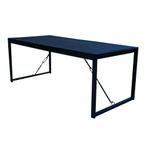 Mangohouten Eettafel Rechthoek Duncan 200 cm Zwart, Verzenden, 50 tot 100 cm, Industriële meubels, Rechthoekig