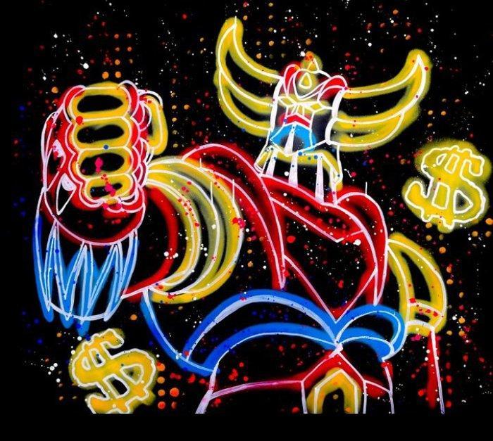 Moabit (XX) - Moabit Grendizer X Power Trough Strength Neon, Antiek en Kunst, Kunst | Schilderijen | Modern