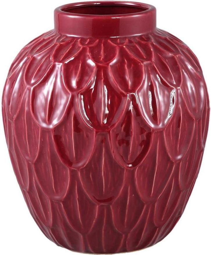 PTMD Bloempot Kobee van keramiek - Rood - 30 x 30 x 35 cm, Tuin en Terras, Bloempotten, Ophalen of Verzenden