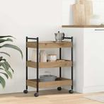 vidaXL Keuken Trolley Artisan Eiken 50 x 30 x 70 cm Bewerkt, Huis en Inrichting, Keuken | Keukenbenodigdheden, Verzenden, Nieuw