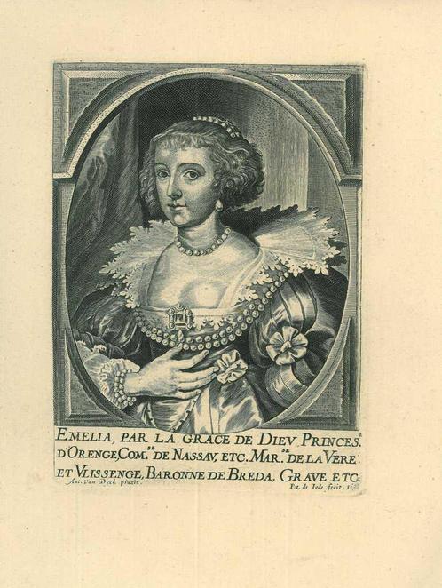 Portrait of Amalia of Solms-Braunfels, Antiek en Kunst, Kunst | Etsen en Gravures