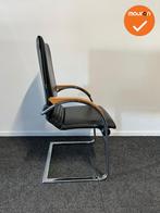 Ahrend A350 vergaderstoel - Zwart leer - Hoge rug, Vergader- of Presentatieruimte, Ophalen of Verzenden, Gebruikt, Stoel