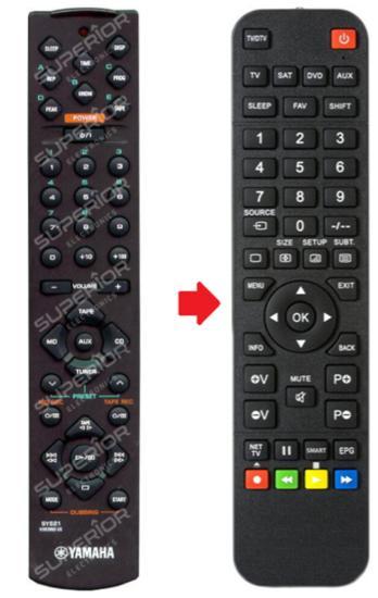 Alternatieve Yamaha SYS21 / SYS22 afstandsbediening, Audio, Tv en Foto, Afstandsbedieningen, Verzenden
