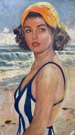 Italiaanse school (XX) - Ritratto di donna al mare