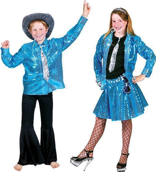 Blouse disco blauw kind, Kleding | Heren, Carnavalskleding en Feestkleding, Nieuw, Ophalen of Verzenden