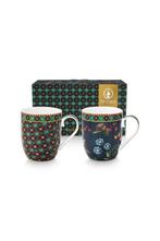 Mokjes set van 2 - Pip Studio Berry Blues, Verzenden, Nieuw, Overige stijlen, Kop(pen) en/of Schotel(s)