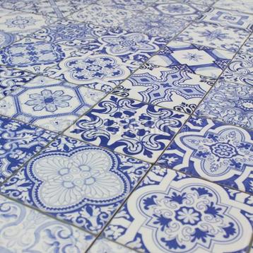 Wandtegel 20x20 zaragon mat blauw mix decor wandtegel beschikbaar voor biedingen