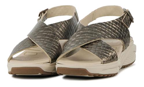 Xsensible Sandalen Dames Brons Leer van den Assem