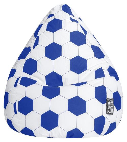 BeanBag Voetbal XL - Blauw/Wit, Huis en Inrichting, Zitzakken, Verzenden